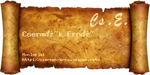Csermák Ernő névjegykártya