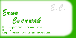 erno csermak business card